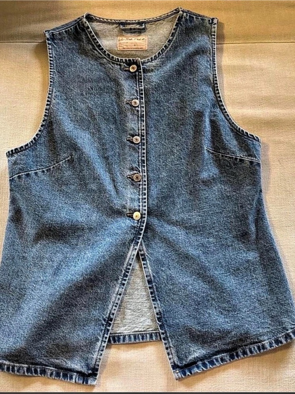 We The Free Aimee Vest Denim Vest Blue Large